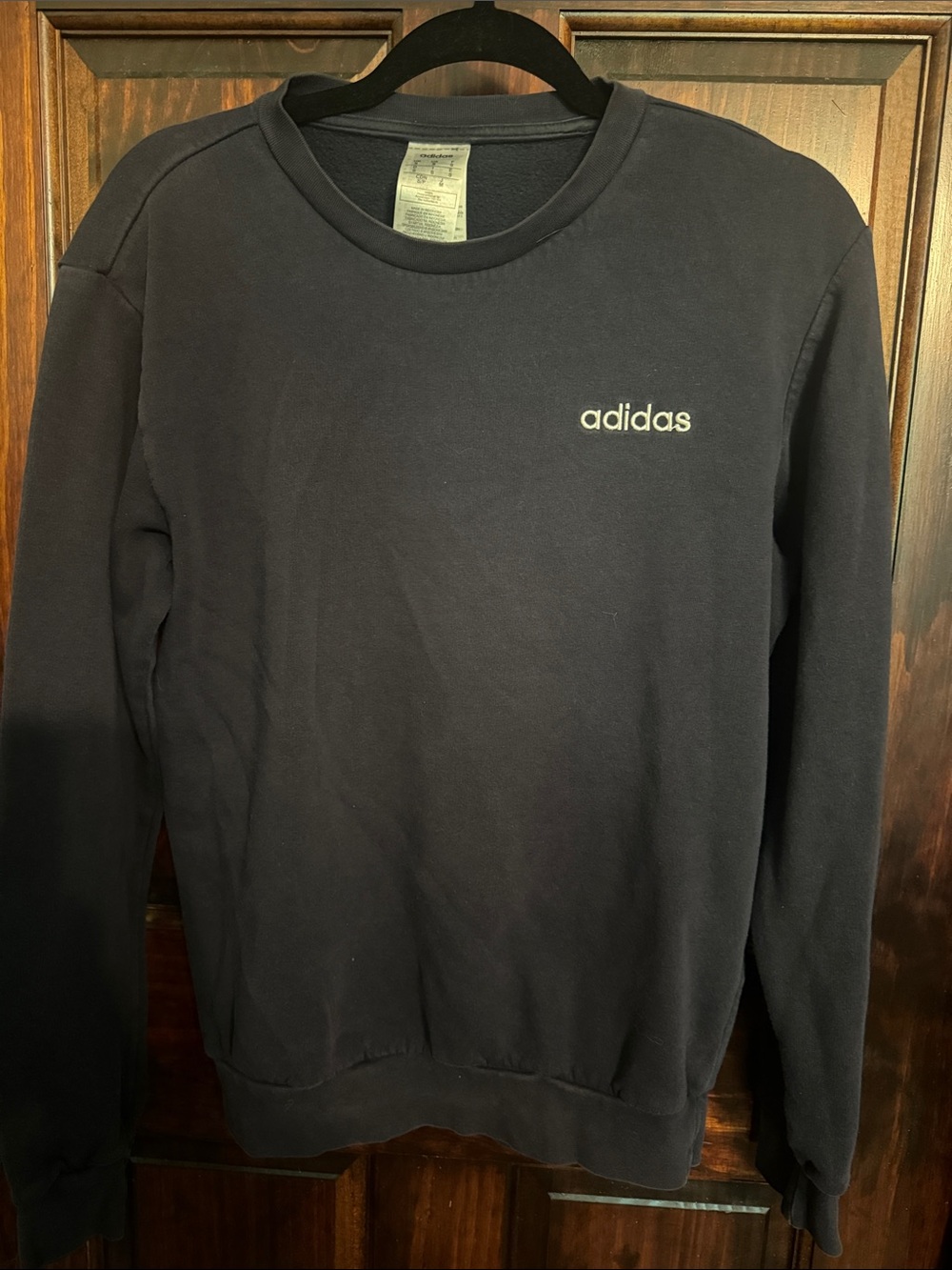 adidas Men's navy  Crewneck Sweatshirt with Small Logo